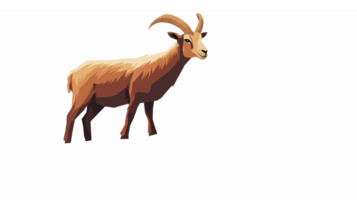 Realistic Illustration of a Mountain Goat Standing on a Transparent Background png