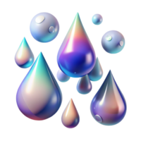 serene minimalist Rain Drops with Gradient Effect Isolated Transparent Background authentic png