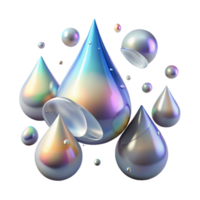 vibrant abstract Rain Drops with Light Reflection Isolated Transparent Background authentic png