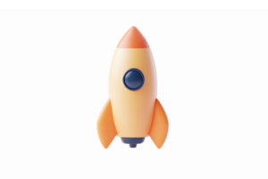 Colorful Cartoon Rocket with Button for Space Exploration and Adventure Concepts png
