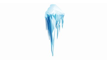 Iceberg Fragment with Sharp Edges and Blue Tones on Transparent Background png