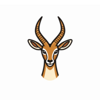 Detailed Stylized Antelope Head Illustration with Distinctive Features and Vibrant Colors png