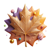 serene artistic Realistic Maple Leaf Cutout with Veins Isolated png