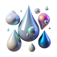 beautiful minimalist Realistic Rain Drop Set Isolated Transparent Background professional png