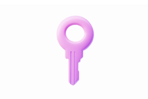 Stylish Pink Key with Transparent Background for Security and Digital Access Representations png