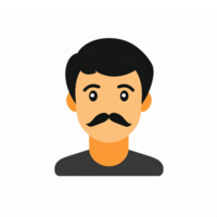 Stylish Man with Mustache Illustration for Personal Branding and Web Design png