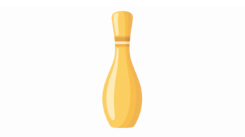 Stylized Bowling Pin Illustration with Smooth Yellow Finish for Sport and Game Themes png