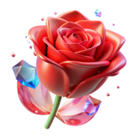 vibrant traditional Red Rose Bud Isolated Transparent Background authentic png