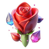serene modern Red Rose Bud Side View Isolated on Transparent Background authentic png