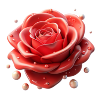 vibrant minimalist Red Rose Cutout Isolated on Transparent Background high quality png
