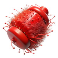 vibrant creative Red Thread with Frayed Edges Isolated png