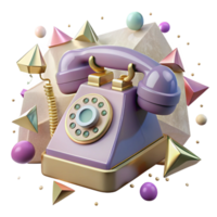 dramatic rustic Retro Telephone Front View Transparent Background png