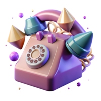 serene abstract Retro Telephone Isolated with Rotary Dial high resolution png