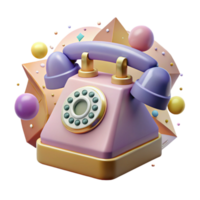 serene minimalist Retro Telephone Rotary Dial Isolated Element authentic png