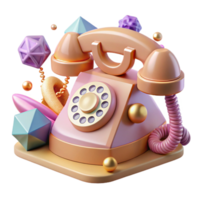 serene modern Retro Telephone Isolated with Rotary Dial authentic png