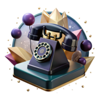 serene minimalist Retro Telephone Rotary Dial Isolated Element high resolution png