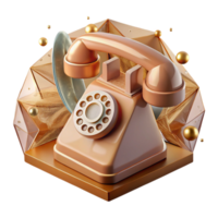 extraordinary artistic Retro Telephone Transparent Background in Sepia Tone professional png