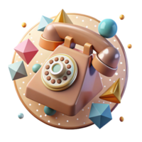 elegant abstract Retro Telephone Rotary Dial Isolated Element png