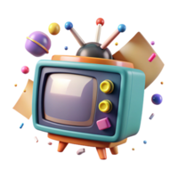 wonderful modern Retro Television Cutout Front View Isolated high resolution png