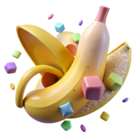 serene abstract Ripe Banana Peel Partially Open Isolated genuine png