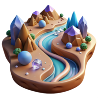 serene abstract River Flowing Through Valley Isolated Cutout high resolution png