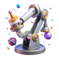 stunning minimalist Robot Arm Holding a Tool Isolated Element premium png