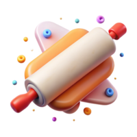 serene modern Rolling Pin with Flour Dust Isolated on Transparent Background genuine png