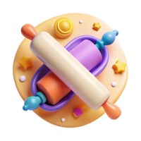 stunning abstract Rolling Pin Top View Isolated genuine png