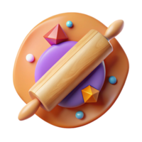 dramatic abstract Rolling Pin Top View Isolated high resolution png