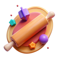 magnificent minimalist Rolling Pin with Wooden Handles Isolated Element premium png