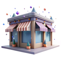 impressive classic Row of City Storefronts with Awnings Cutout Element authentic png