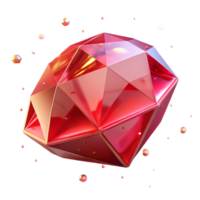 stunning artistic Ruby Red Gemstone Facets Isolated with Transparent Background and Sparkling Brilliance high quality png