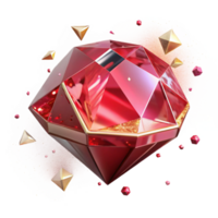 serene traditional Ruby Red Gemstone Facets Isolated with Transparent Background and Sparkling Brilliance high quality png