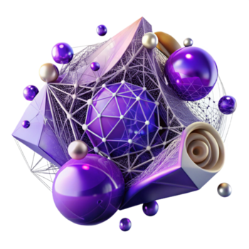 elegante artístico real roxa abstrato rede com transparente fundo genuíno png