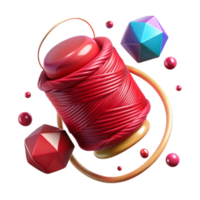dramatic rustic Ruby Red Thread Isolated with Intense Color exclusive png
