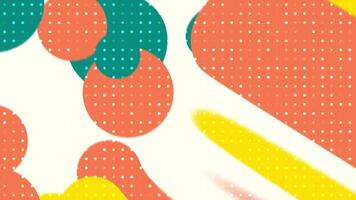 Colorful rounded shapes overlapping with polka dots vibrantly. Abstract retro concept video