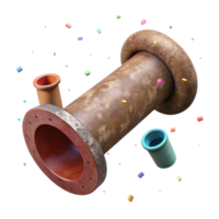 vibrant minimalist Rusty Metal Pipe with Corrosion Isolated on Transparent Background authentic png