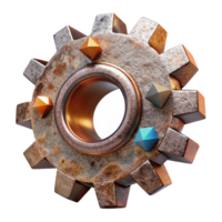 wonderful rustic Rusty Metal Gear with Teeth Cutout Transparent Background high resolution png