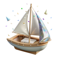 vibrant rustic Sailboat with White Sails Isolated on Transparent Background exclusive png