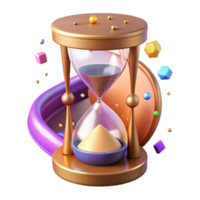 serene classic Sand Hourglass Time Passing Isolated on Transparent Background exclusive png