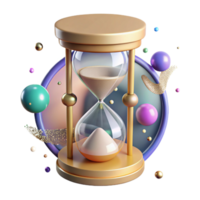elegant classic Sand Hourglass Time Passing Isolated on Transparent Background authentic png