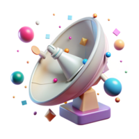 serene abstract Satellite Dish Cutout with Receiving Signals high resolution png