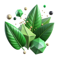 beautiful artistic Scattered Green Leaves Isolated Image original png