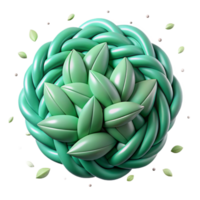 beautiful contemporary Seafoam Green Interwoven Leaves Design Isolated Element high resolution png