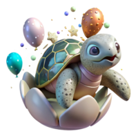 magnificent abstract Sea Turtle Hatching Isolated with Tiny Turtles genuine png