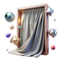 serene vintage Shadow of a Curtain Isolated authentic png