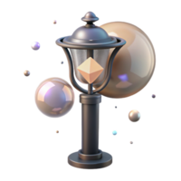 elegant classic Shadow of Street Lamp with Circular Light Transparent Background detailed png