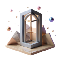 extraordinary vintage Shadow of Window Frame with Geometric Design Isolated png