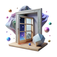 stunning creative Shadow of Window Frame with Geometric Design Isolated png