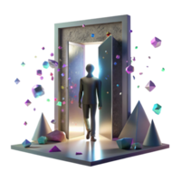 impressive modern Shadowy Figure in Doorway Transparent Background Cutout authentic png